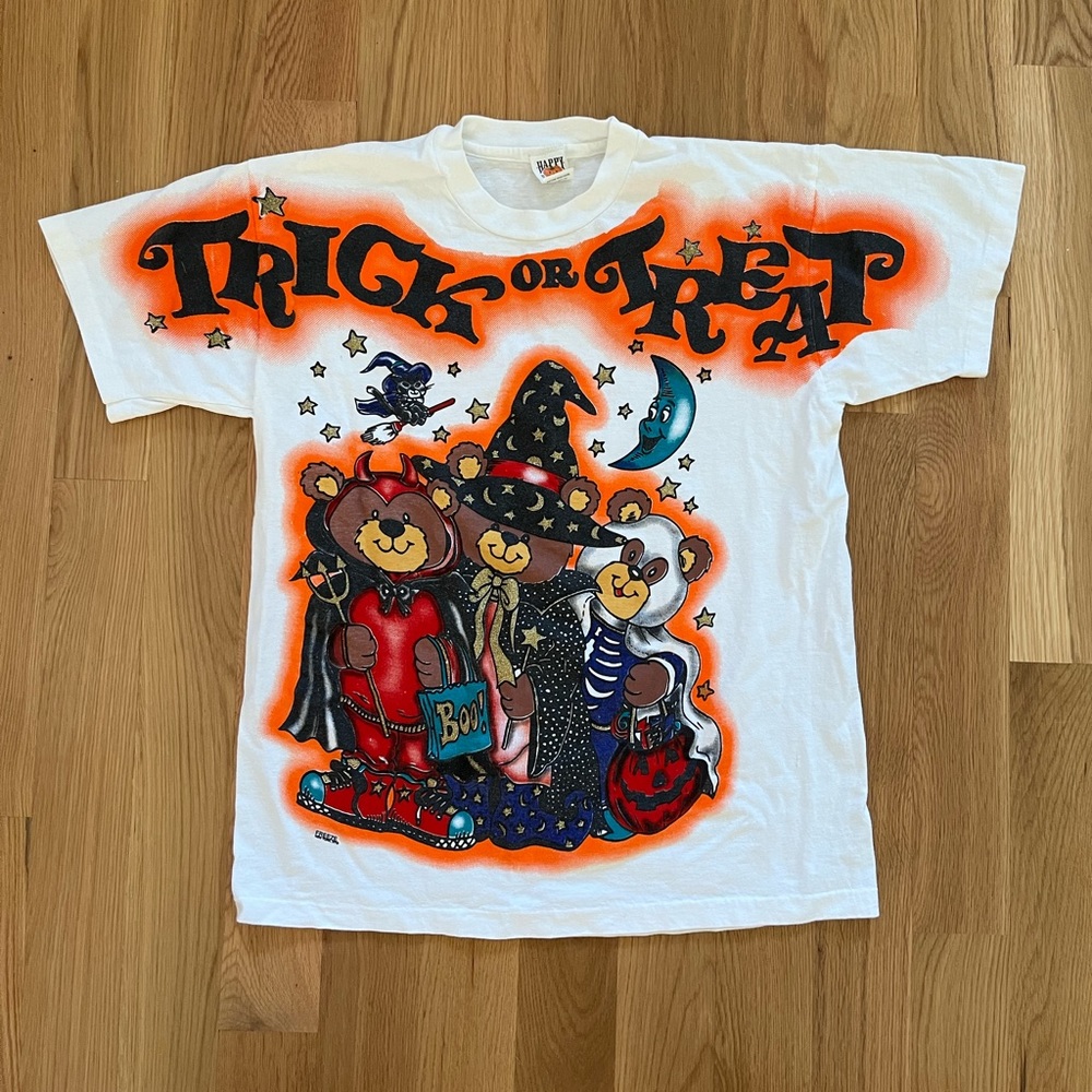 Vintage FREEZE 1996 Halloween Trick Or Treat Bears Single Stitch Large T-shirt